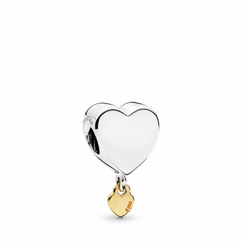 Pandora Two Hearts Dangle Charm Clearance NZ, Two Tone (374502-URB)